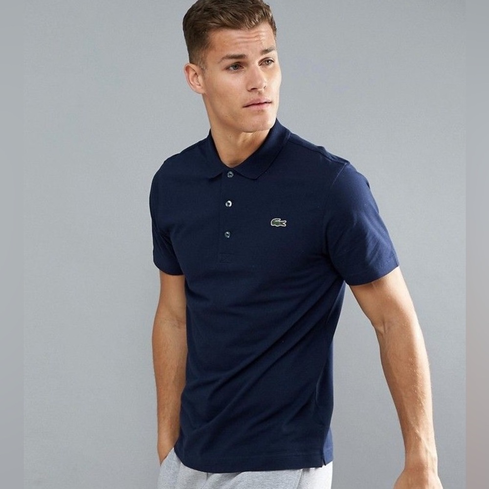 Lacoste Navy Blue Classic Polo Shirt Crocodile Logo Men’s Size 4